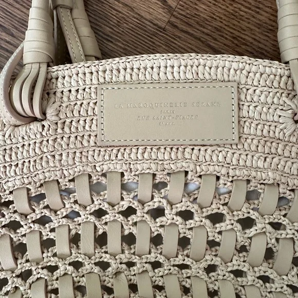 Sezane Justine Basket Bag Raffia leather sand - Picture 2 of 7